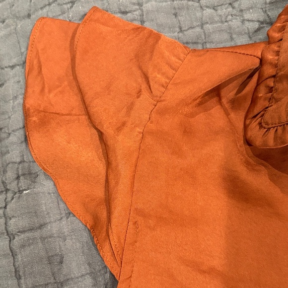 Cache Ruffled Sleeve Blouse in Rust - Picture 4 of 5